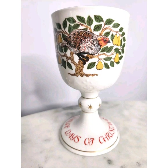 Royal Doulton 12 Days Christmas Goblet Partridge Pear Tree Bone China Holiday - Picture 1 of 8
